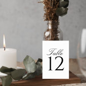 Elegant Script Wedding Table Number Card Tischnummer