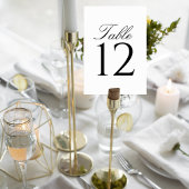 Elegant Script Wedding Table Number Card Tischnummer