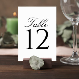 Elegant Script Wedding Table Number Card Tischnummer