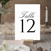 Elegant Script Wedding Table Number Card Tischnummer