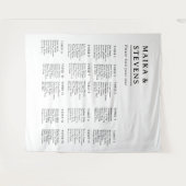 Elegant Script Wedding Table Seating Chart Foam Wandteppich (Vorderseite (Horizontal))