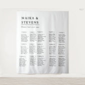 Elegant Script Wedding Table Seating Chart Foam Wandteppich (Vorderseite)