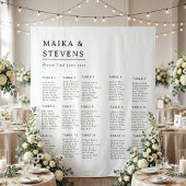 Elegant Script Wedding Table Seating Chart Foam Wandteppich