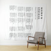 Elegant Script Wedding Table Seating Chart Foam Wandteppich (Beispiel (Horizontal))
