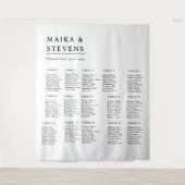 Elegant Script Wedding Table Seating Chart Foam Wandteppich (Vorderseite)