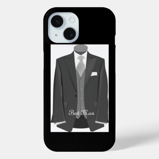 Elegant Script Wedding Tuxedo Suit Best Man Case-Mate iPhone Hülle (Rückseite)