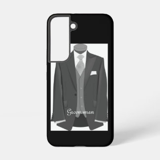 Elegant Script Wedding Tuxedo Suit Groomsman Samsung Galaxy Hülle