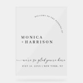 Elegant Script Wedding Welcome Framed Print Acrylschild (Vorderseite)