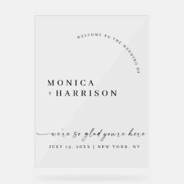 Elegant Script Wedding Welcome Framed Print Acrylschild