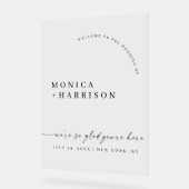 Elegant Script Wedding Welcome Framed Print Acrylschild (Winkel)