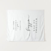 Elegant Script Welcome To Our Wedding Fabric Sign Wandteppich (Vorderseite (Horizontal))