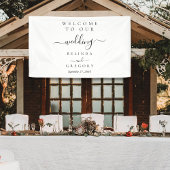 Elegant Script Welcome Wedding Hanging Sign Banner