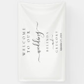 Elegant Script Welcome Wedding Hanging Sign Banner (Vertikal)