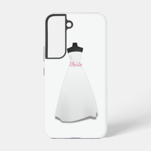 Elegant Script White Wedding Dress Bride  Samsung Galaxy Hülle (Rückseite)