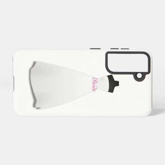 Elegant Script White Wedding Dress Bride  Samsung Galaxy Hülle (Rückseite (Horizontal))