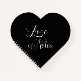 Elegant Script With Name Black & White Love Notes Notizblock