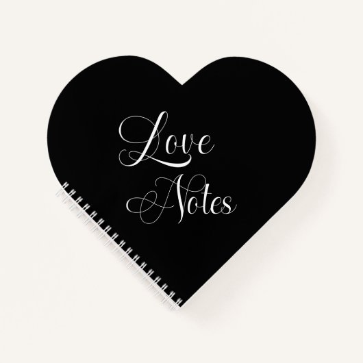 Elegant Script With Name Black & White Love Notes Notizblock (Vorderseite)
