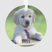 Elegant Scripted Pet's First Christmas Ornament (Rückseite)