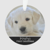 Elegant Scripted Pet's First Christmas Ornament (Vorderseite)