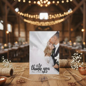 Elegant Scripted Wedding Thank You Card W Note Dankeskarte