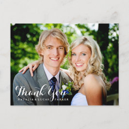 Elegant Scripted Wedding Vielen Dank Postcard Postkarte