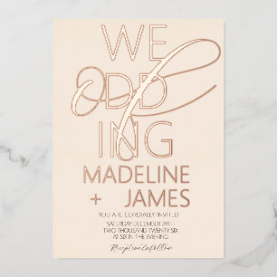 ELEGANT Scripting Rustic Tan Wedding Folieneinladung