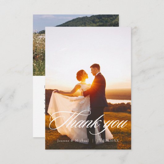 Elegant Scripting Wedding Dankeschön Karte W Note (Vorne/Hinten)