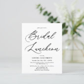 Elegant Scripture Bridal Mittag Einladung (Stehend Vorderseite)