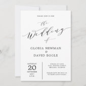 Elegant Scripture Calligraphy Wedding Einladung (Vorderseite)