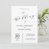 Elegant Scripture Calligraphy Wedding Einladung (Stehend Vorderseite)