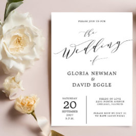 Elegant Scripture Calligraphy Wedding Einladung