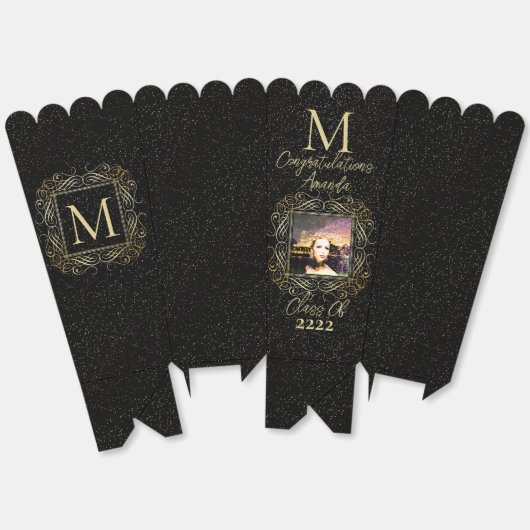 Elegant Scroll + Gold Dots Congratulation Class of Geschenkschachtel (Ungeklappt)