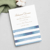 Elegant Sea Blue Stripes Nautical Rehearsal Dinner Einladung
