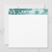 Elegant Seafoam Silver Stripe Custom Name Wedding Mitteilungskarte (Vorderseite)