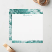 Elegant Seafoam Silver Stripe Custom Name Wedding Mitteilungskarte (Vorderseite/Rückseite Beispiel)