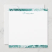Elegant Seafoam Silver Stripe Custom Name Wedding Mitteilungskarte (Vorderseite)