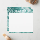 Elegant Seafoam Silver Stripe Custom Name Wedding Mitteilungskarte (Vorderseite/Rückseite Beispiel)