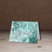Elegant Seafoam Silver Wedding White Name
