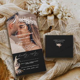 Elegant Seal and Send Boho | The Wedding Of |     All In One Einladung