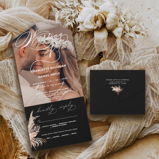 Elegant Seal and Send Boho | The Wedding Of | All In One Einladung