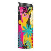 elegant seamless pattern with abstract leaves and thermosbecher (Nach rechts gedreht)