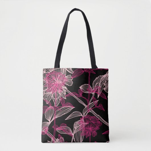 elegant seamless pattern with decorative pink rose tasche (Vorderseite)