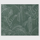 Elegant seamless pattern with green hand drawn lin geschenkpapier (Flach)