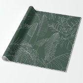Elegant seamless pattern with green hand drawn lin geschenkpapier (Ungerollt)