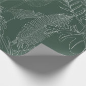 Elegant seamless pattern with green hand drawn lin geschenkpapier (Ecke)