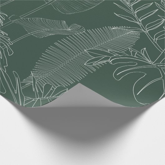 Elegant seamless pattern with green hand drawn lin geschenkpapier (Ecke)