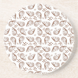 Elegant seamless pattern with hand drawing seashel getränkeuntersetzer