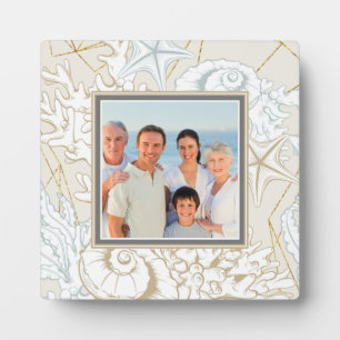 Elegant Seashell Beach Marine Personalized Photo Fotoplatte