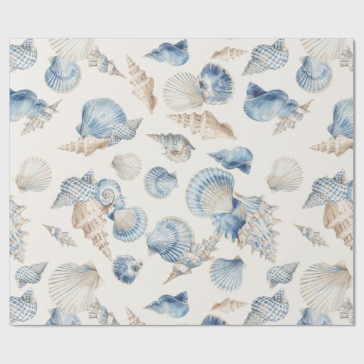 Elegant Seashell Border  Geschenkpapier (Flach)