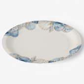 Elegant Seashell Border Pappteller (Schrägansicht)